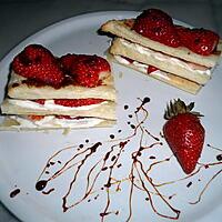 recette MILLE-FEUILLE GOURMAND AUX FRAISES