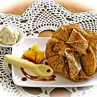 recette AUMONIERES A L'ANANAS COMPOTEE AU GINGEMBRE .