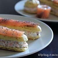 recette Eclairs salés au saumon