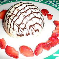 recette dome chocolat blanc,mousse chocolat blanc et coeur fraise