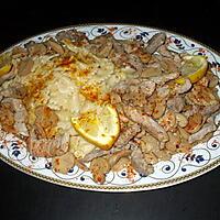 recette Emincé de Porc au citron...accompagné de  champignons et " Farfelle"..( Noeuds Papillons...)...