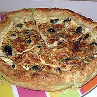 recette Quiche au chèvre, olives noires et thym