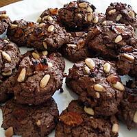 recette Cookies chocolat, pignons de pin et abricots secs.