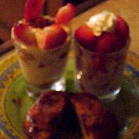 recette duo de fraises et son muffin aux cerises