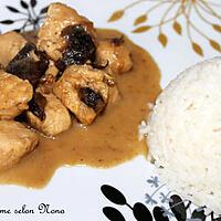 recette Poulet au curry et aux pruneaux selon nono