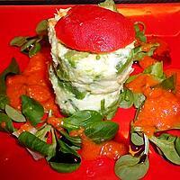 recette MILLE- FEUILLE DE TOMATE CRABE AVOCAT