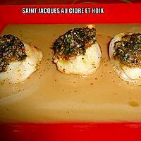 recette SAINT JACQUES AU CIDRE ET NOIX