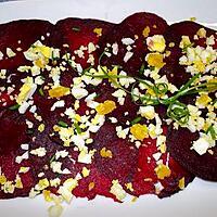 recette carpaccio de betteraves mimosa