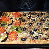 recette " 3/4  Pizzaladière.... et 1/4  Pizza aux légumes du soleil...."