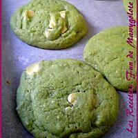 recette Cookies martiens à la pistache et au chocolat blanc