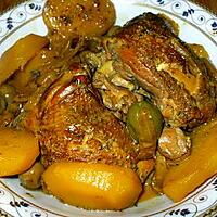 recette Guisado de pollo con papas y aceitunas...( Ragout de p.d.terre... et olives....)