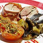 recette Filet mignon de porc farci, lardé et sa petite garniture