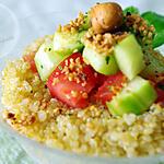 recette Quinoa au thon, crudités et noisettes pilées