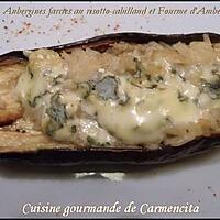 recette Aubergines farcies au risotto de cabillaud et Fourme d'Ambert