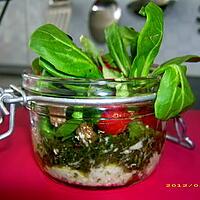 recette verrine de chèvre au pesto de mâche