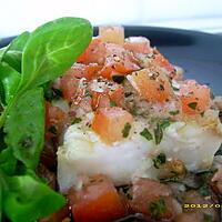 recette pavés de cabillaud froids marinés, sauce vierge