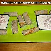 recette MOUILLETTES DE CRÊPES SARRASIN, CRÈME LÉGÈRE AU BACON