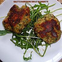 recette GALETTE D'AUBERGINE SUR LIT DE ROQUETTE