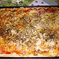 recette pizza  jambon,champignon et fromage