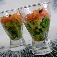 recette petites verrines avocat-saumon fumé