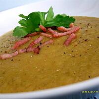 recette velouté de pois cassés et ses petits lardons grillés