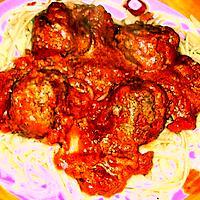 recette boulettes boeuf / ricotta sauce tomate