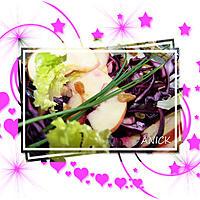 recette Salade de chou rouge cru , pomme verte et raisins