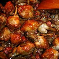 recette Sticks de poulet Champignons Lardons