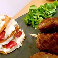 recette Mille-feuilles nuageux et brochettes épicées