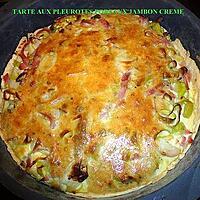 recette TARTE AUX PLEUROTES POIREAUX JAMBON CREME