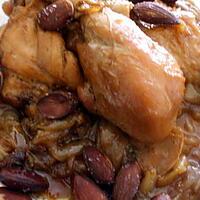 recette " Poulet aux amandes.... sur son lit d'oignons confits....".