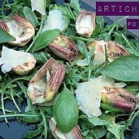 recette Salade d’Artichaut violet cru dit poivrade, parmesan & basilic