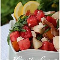 recette Salade de melon d'eau, féta et poires