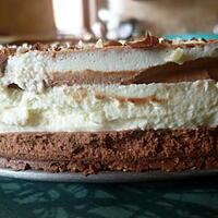 recette Gâteau aux trois chocolats et son craquant de praliné.