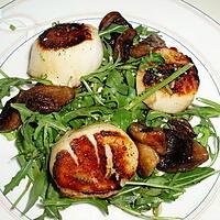 recette Salade de pousses de roquette aux coquilles St Jacques