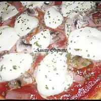 recette Pizza Reine (jambon-champignon-mozza)