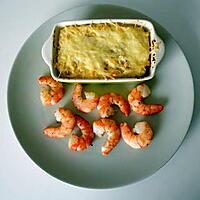 recette Scampis grillés et gratin au coeur de palmier