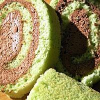 recette Roulé au mascarpone au chocolat et pandan (pandan rôle)