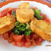 recette tartare de tomates du jardin aux deux panés
