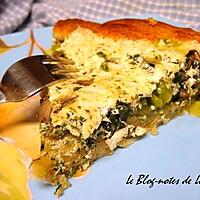 recette Quiche aux champignons, asperges, épinards et mozarella, sur fond de pâte à croissant