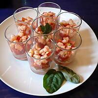 recette Verrines tomates cerise/crevettes