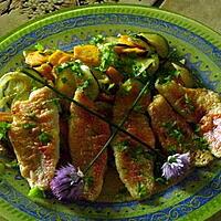 recette filets de rouget aux légumes croquants