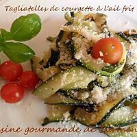 recette Tagliatelles de courgettes à l'ail frit