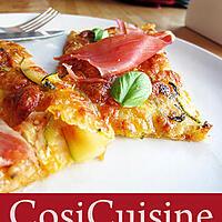 recette Tarte fine aux courgettes, basilic et jambon Serrano