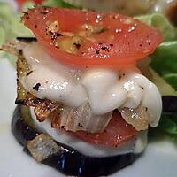 recette pyramide aubergine, tomate, mozzarella