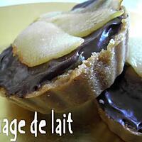 recette Tartelettes Poires/Chocolat sur fond de Tarte aux Spéculoos (sans four)