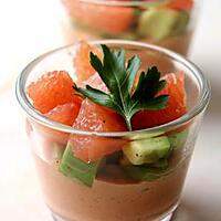 recette Verrine tarama, avocat & pamplemousse