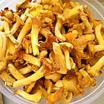 recette Chanterelles ou Girolles, deux recettes, une crue et une cuite.