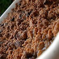 recette Crumble poire, banane, pralinoise