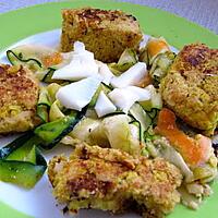 recette Assiette végétarienne : "Galettes" de pois chiches et Carpaccio de légumes